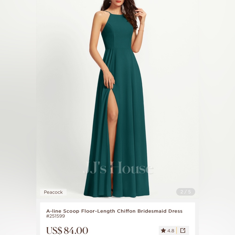 Peacock color Floor length chiffon Dress from JJ’s House